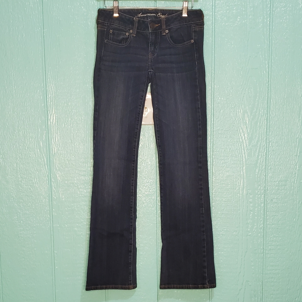 ❤️ American Eagle FAVORITE BOYFRIEND dark blue Jeans Size O regular